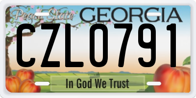 GA license plate CZL0791