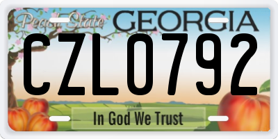 GA license plate CZL0792