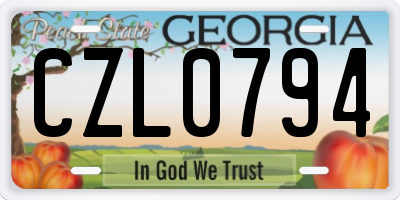GA license plate CZL0794