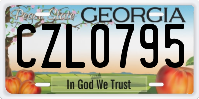 GA license plate CZL0795