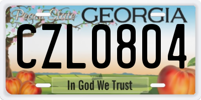 GA license plate CZL0804