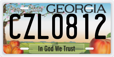 GA license plate CZL0812
