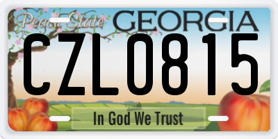 GA license plate CZL0815