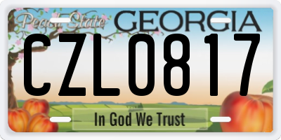 GA license plate CZL0817