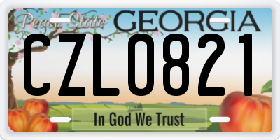 GA license plate CZL0821