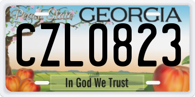 GA license plate CZL0823