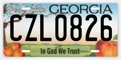 GA license plate CZL0826