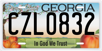 GA license plate CZL0832