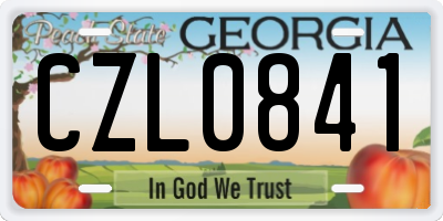 GA license plate CZL0841