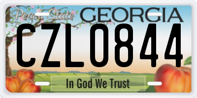 GA license plate CZL0844