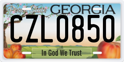 GA license plate CZL0850