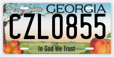 GA license plate CZL0855