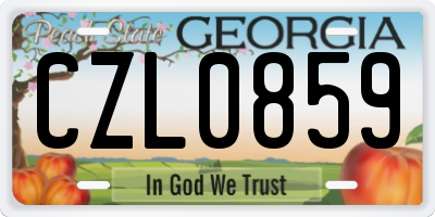 GA license plate CZL0859