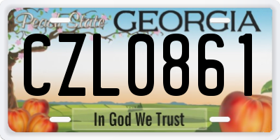 GA license plate CZL0861