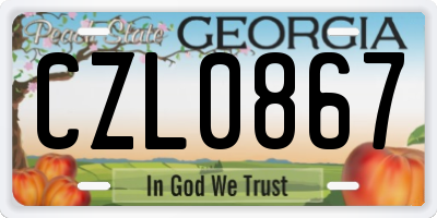 GA license plate CZL0867