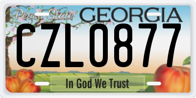 GA license plate CZL0877