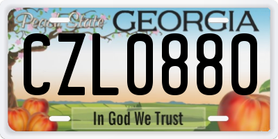 GA license plate CZL0880