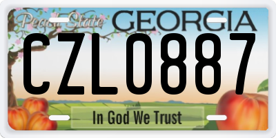 GA license plate CZL0887