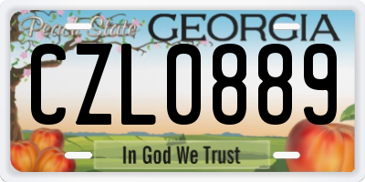 GA license plate CZL0889