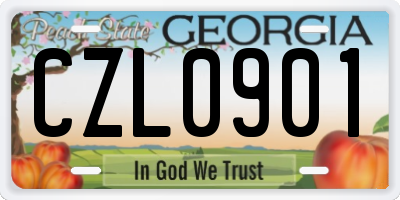 GA license plate CZL0901