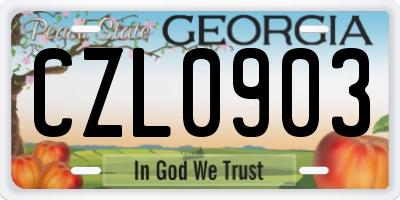 GA license plate CZL0903