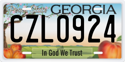 GA license plate CZL0924