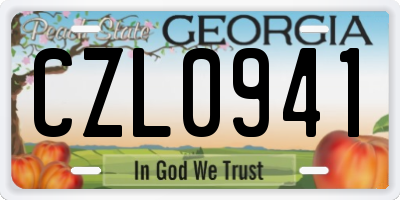 GA license plate CZL0941