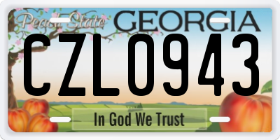 GA license plate CZL0943