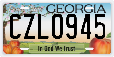 GA license plate CZL0945