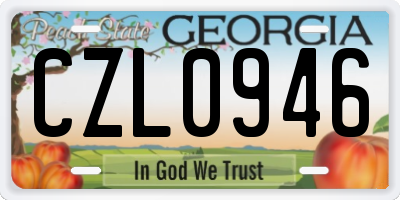 GA license plate CZL0946