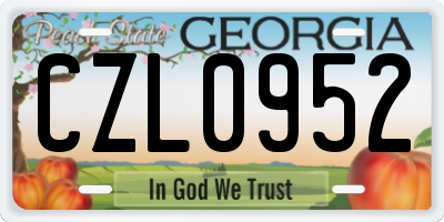 GA license plate CZL0952