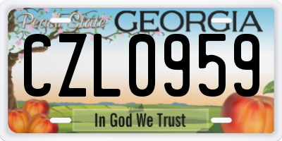 GA license plate CZL0959