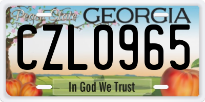 GA license plate CZL0965