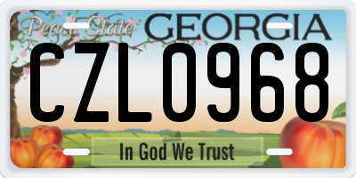GA license plate CZL0968