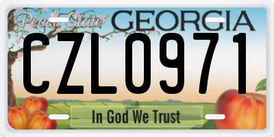 GA license plate CZL0971