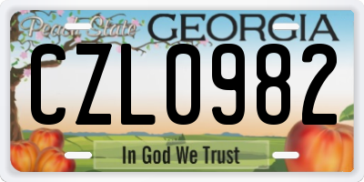 GA license plate CZL0982
