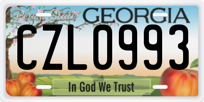 GA license plate CZL0993