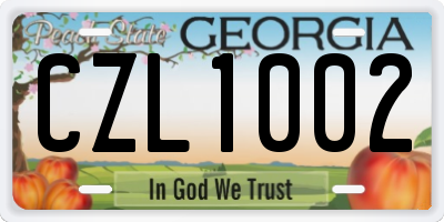GA license plate CZL1002