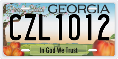 GA license plate CZL1012