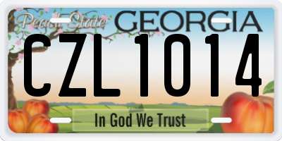 GA license plate CZL1014