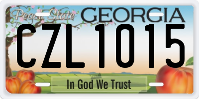 GA license plate CZL1015