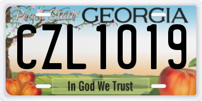 GA license plate CZL1019
