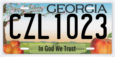 GA license plate CZL1023