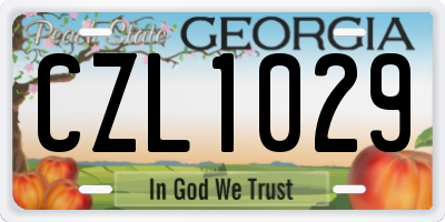 GA license plate CZL1029