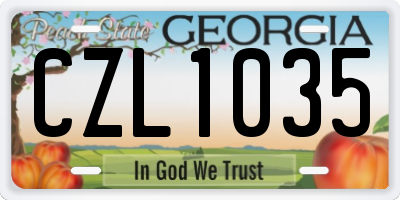 GA license plate CZL1035