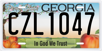 GA license plate CZL1047