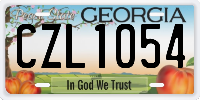 GA license plate CZL1054