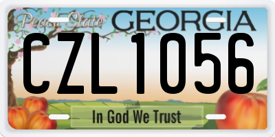 GA license plate CZL1056