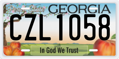 GA license plate CZL1058