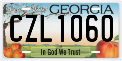 GA license plate CZL1060